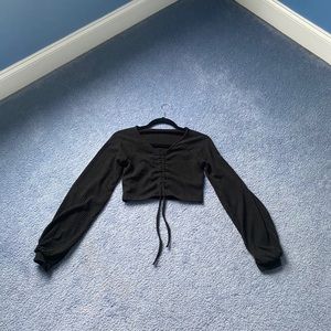 black adjustable crop top